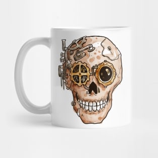 Steampunk cranium hand drawn Mug